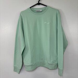 Fila Mint Green Long Sleeve Crewneck Athletic Sweatshirt